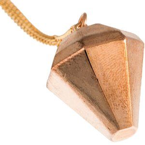 Timi 3D Diamond Pendant Necklace in Rose Gold